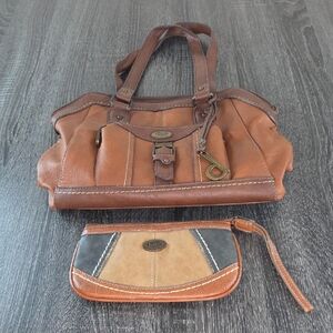 boc Born Concept and Tan FAUX Leather Handbag and Wallet Set